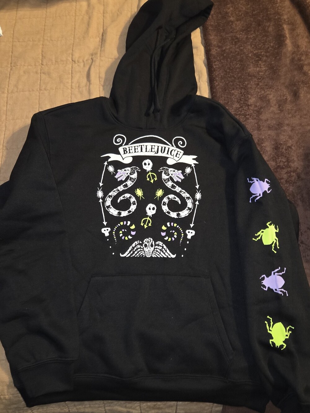 Beetlejuice Black Graphic Hoodie Sweater - Iconic Movie Design